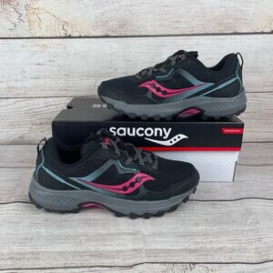 Saucony Excursion TR16 Womens Sz 6.5W Wide Trail Running Shoes Black Fuchsia Pin